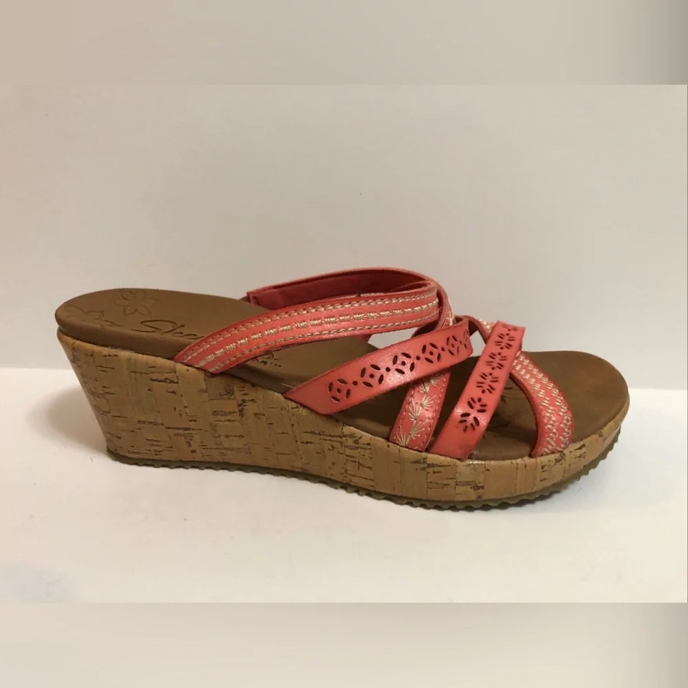 Women Shoes Skechers Beverlee Luxe Foam Wedge in Coral Size 7.5